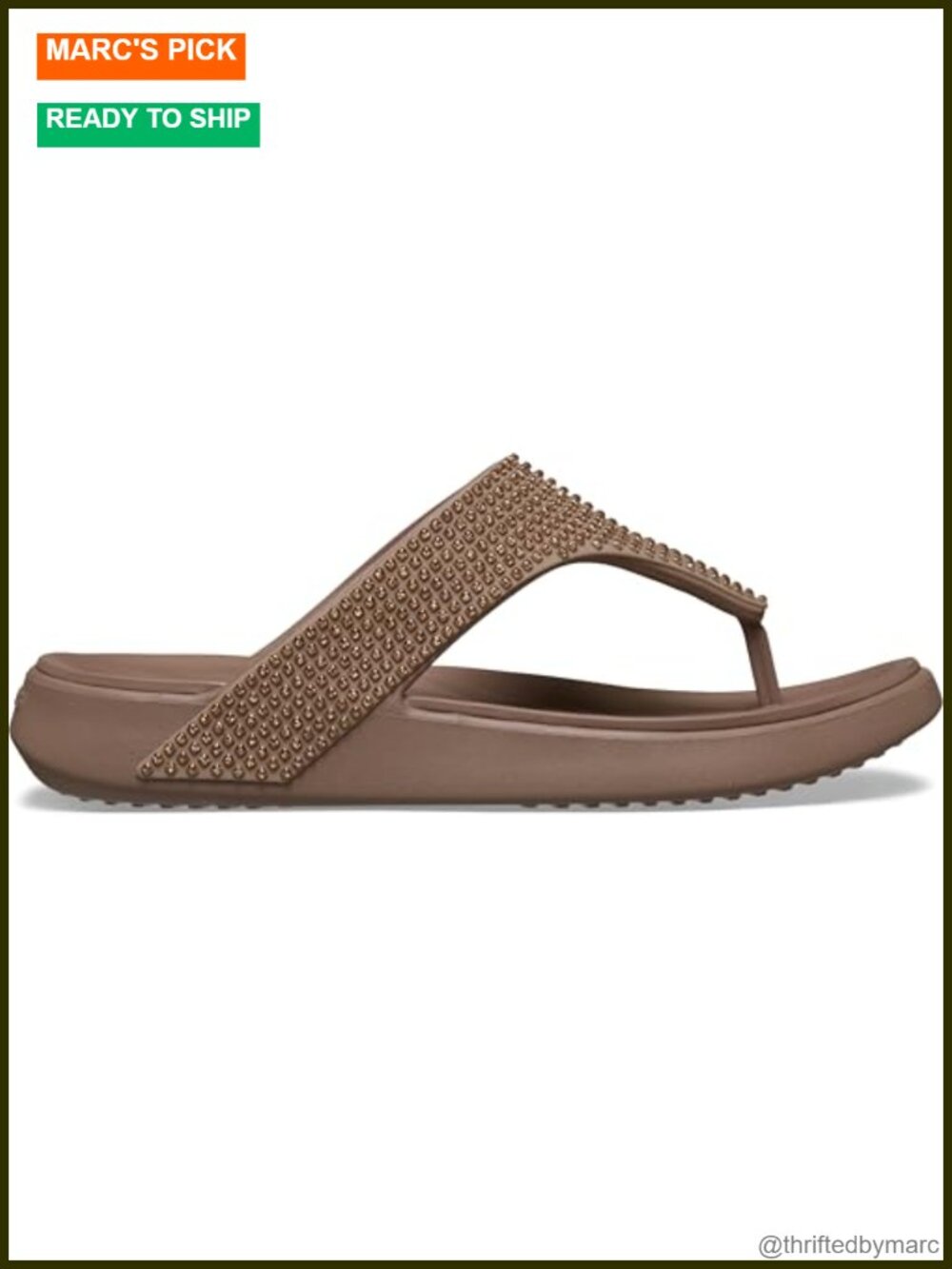 Crocs Getaway Triangle Flip Flops Women's Platform Sandals EVA Waterproof